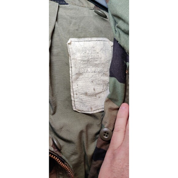Military Coat Cold Weather Field Jacket Woodland Camo Size Extra Small-Short - Picture 4 of 7